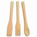 3 Pieces Wooden Cutlery for Promotional Purposes, Includes Spoon, Fork and Spatula